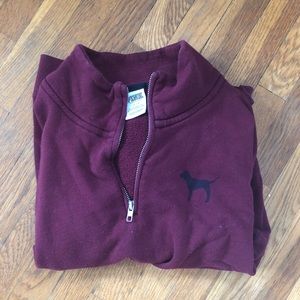 PINK maroon quarter zip with pocket
